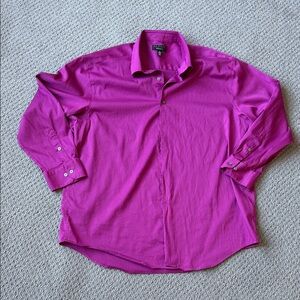Alfani Men's Button-Up Dress Shirt in Magenta Pink